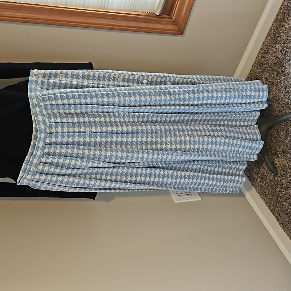 Vintage Claude houndstooth pleated skirt
